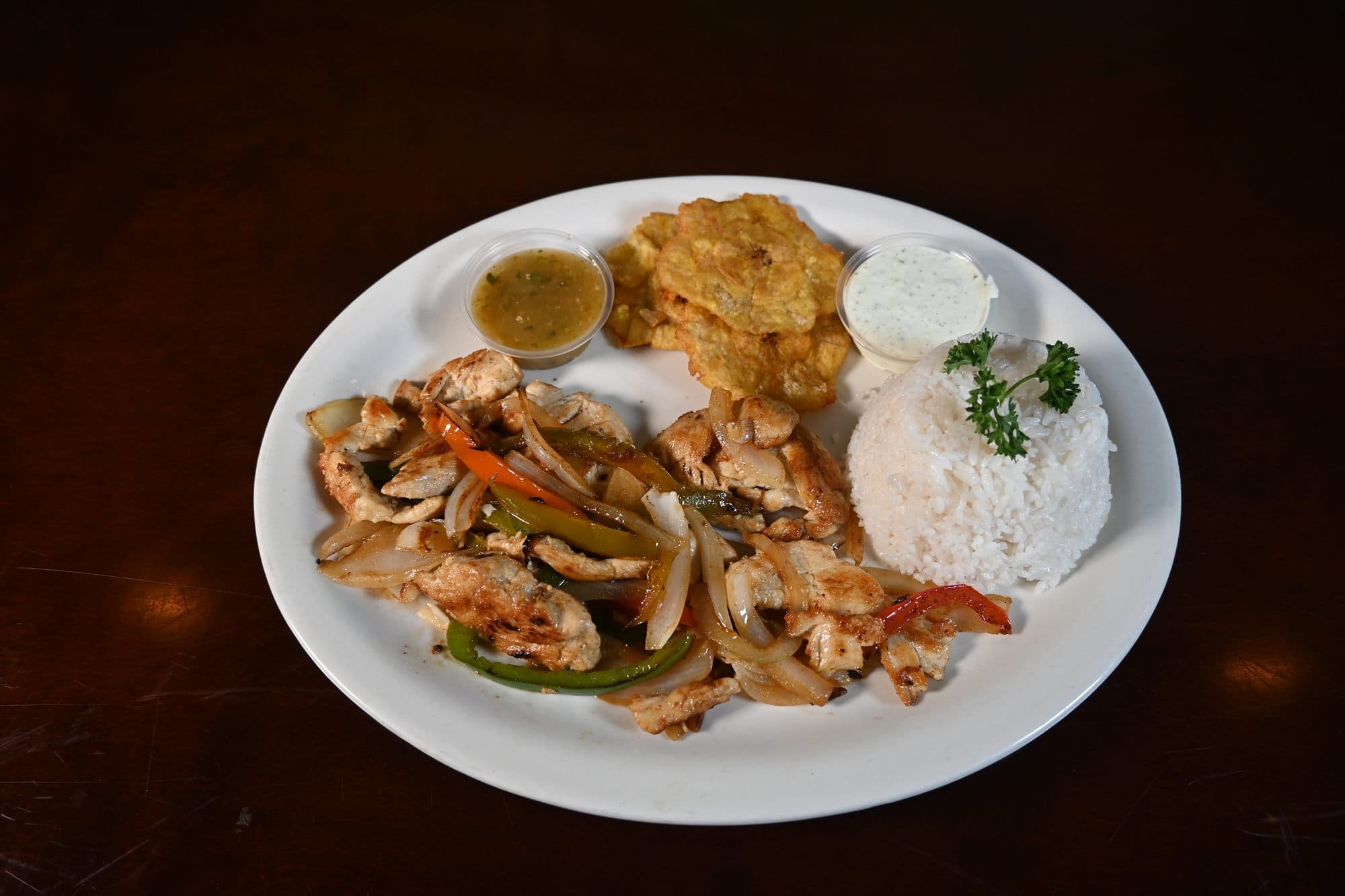 Pollo a la Juliana — chicken strips sautéed with onions and peppers