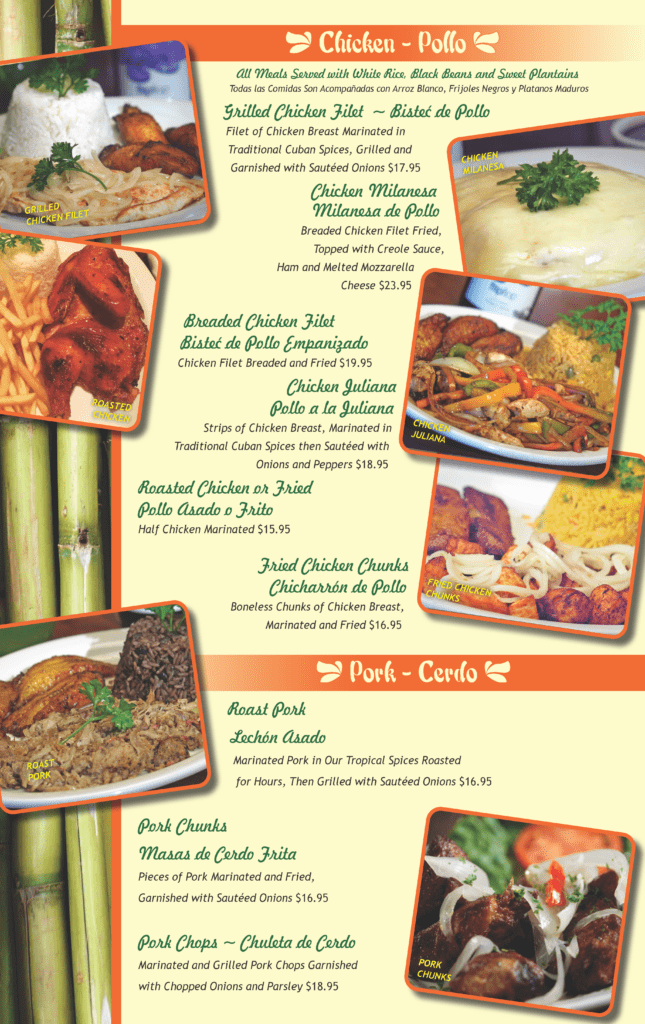 Guarapo's Menu